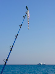 Saltwater fishing - fishing rod (spinning rod) with wobbler