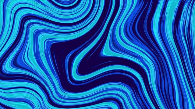 Blue trippy liquid background with wavy colorful transforming motion graphics in 4k