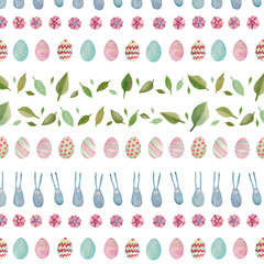 Easter watercolour handpainted seamless pattern