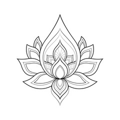 Ethnic Mandala ornament isolated on white background. Henna tattoo design. Vector illustration