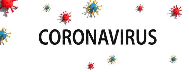 Fototapeta na wymiar Coronavirus theme with virus craft objects - flat lay