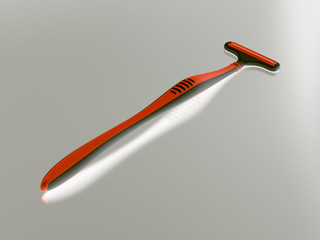 Tongue cleaner. No trademarks. 3D Illustration.