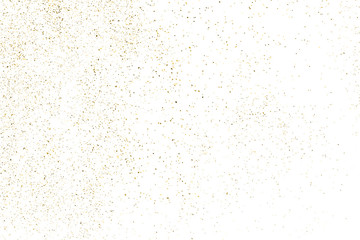 Gold glitter texture isolated on white. Amber particles color. Celebratory background. Golden explosion of confetti. Design element. Digitally generated image. Vector illustration, EPS 10.