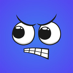 Creative design of angry expression illustration
