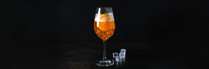 orange lemonade citrus, ice drink Menu concept. food background. top view copy space for text