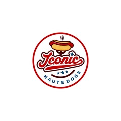 Hot Dog  Emblem Logo