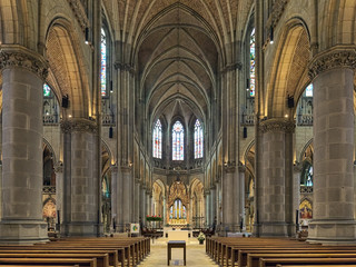 Linz, Austria. Interior of New Cathedral (Cathedral of the Immaculate Conception). This is the...