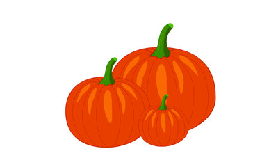 Pattern orange pumpkin for halloween or thanksgiving. Flat design vegetable graphic icon for print, banner, poster, card. Pumpkin icon vector illustration