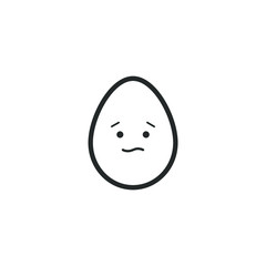 Fototapeta premium Egg mascot. Flat kawaii design. Vector illustration. Border icon. Emotions set