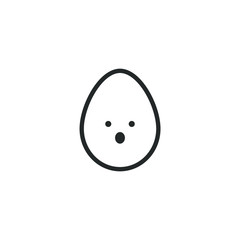 Egg mascot. Flat kawaii design. Vector illustration. Border icon. Emotions set