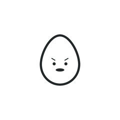 Fototapeta premium Egg mascot. Flat kawaii design. Vector illustration. Border icon. Emotions set