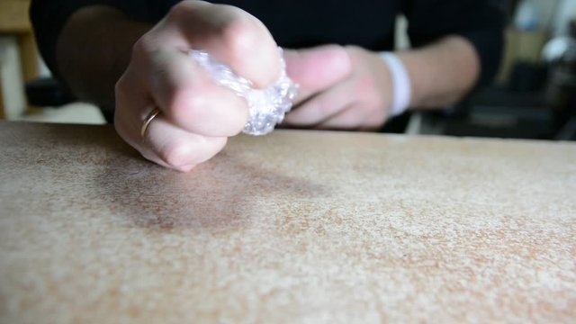 Popping bubble wrap to reduce stress