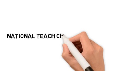 Teach Children To Save Day National on april event. 2D art motion display hand written Simple powerful promote promo campaign put place your brand use image message text. Board pen marker copy space