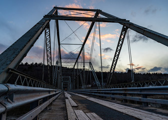 old bridge at sunset