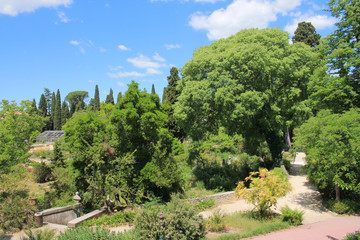 Fototapeta na wymiar Botanical garden of Montpellier, Herault, France