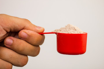 Scoop with whey protein