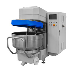 Industrial  mixer in food industry, production line in food factory line conveyor machine isolated...