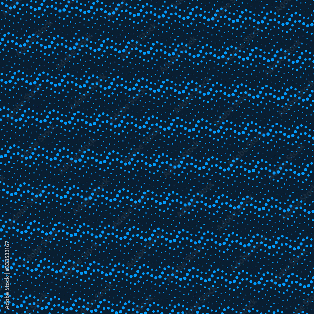 Poster blue color abstract waves. dots halftone design