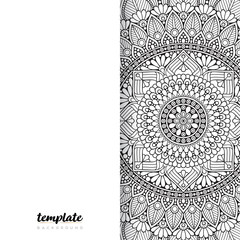 Mandala white background. Round floral ornament