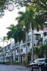 Touring tall colorful buildings in Key West Flordia
