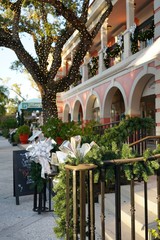 Touring tall colorful buildings in Key West Flordia