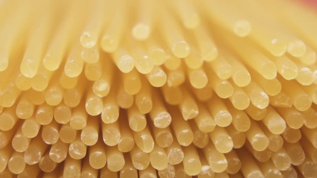 Close-Up Of Uncooked Italian Pasta Spaghetti