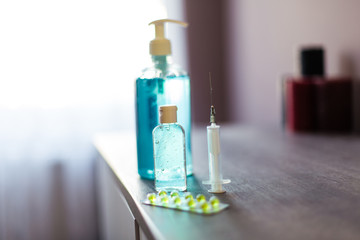 Hygiene, coronavirus concept. Prevent the spread of germs and bacteria and uniquely earn coronavirus using covid 19