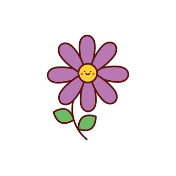 cute flower kawaii character icon