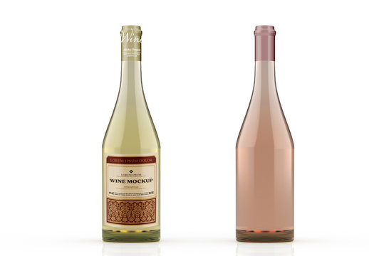 White Wine Bottle Mockup