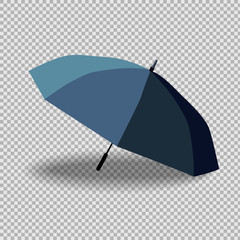 Dark umbrella on a transparent background. Isolated vector illustration. EPS 10