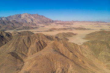 Fototapeta na wymiar Top view of beautiful mountains in the desert. Eastern Sahara. Hurghada. Egypt.