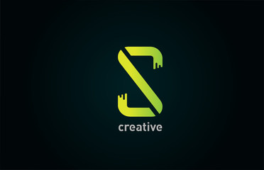 creative S green letter alphabet logo icon design for company and business