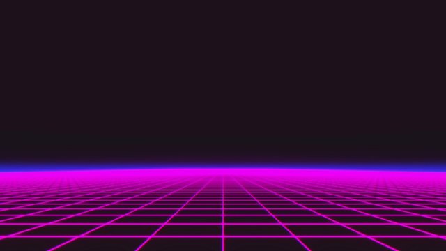 Synthwave wireframe net 1980s Retro Futurism Background 3d rendering