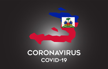 Obraz na płótnie Canvas CoronaVirus in Haiti and Country flag inside Country border Map Vector Design.