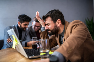 Businessman disappointed and furious at the information he saw.