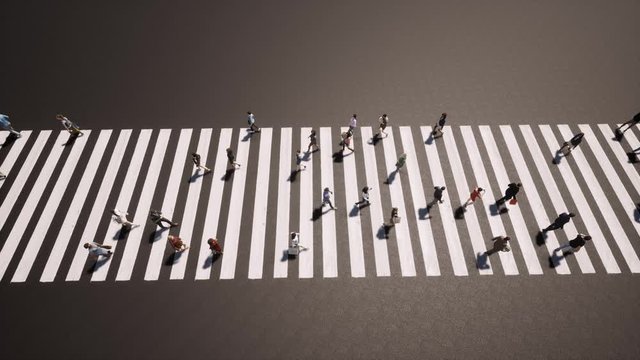 Lifestyle design. Busy street. Pedestrian, crosswalk City traffic jam 4k