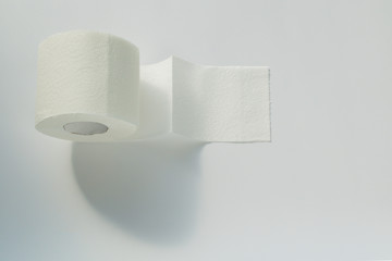 Roll of white toilet paper