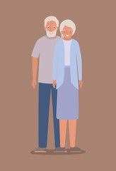 Isolated grandmother and grandfather avatar vector design