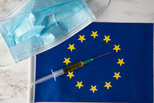 Cost Of Coronavirus Breakdown In Europe Euro Banknotes And Vaccine