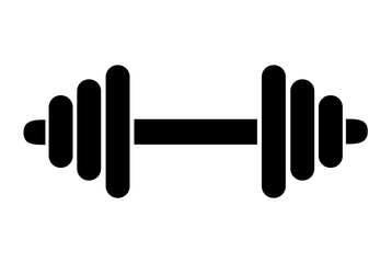 Dumbbell weight training equipment flat vector icon for exercise apps and websites . Bodybuilding symbol.
