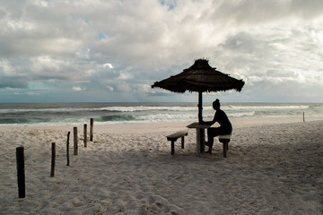  Cloudy day at the beach.