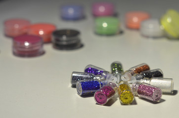 .multicolored elements for nail design