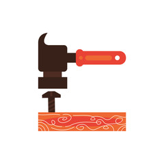 hammer mechanic tool isolated icon