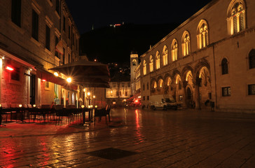 Rector's Palace in Old Town od Dubrovnik, Croatia, night photograph