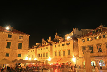 Fototapeta na wymiar Old Town of Dubrovnik by night, Croatia