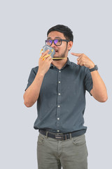 Young man doing concepts wear protective mask against infectious diseases and flu with clipping path,Corona Virus 2019-ncov