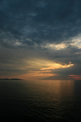 The colors of Sunset at Adriatic Sea, Dalmatia region in Croatia 