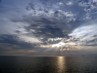 The colors of Sunset at Adriatic Sea, Dalmatia region in Croatia 