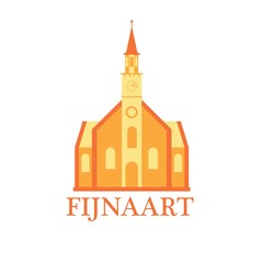 Fijnaart church. Dutch architecture. Old historical Netherlands building.