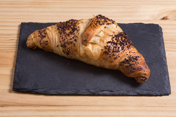 HomeMade croissant on the plate.